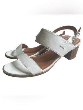 X28 Xelero Womens White Comfort Block Heel Sandals Size 9 Adjustable Ankle Strap